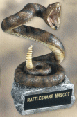 6 inch tall Rattlesnake school team mascot statue